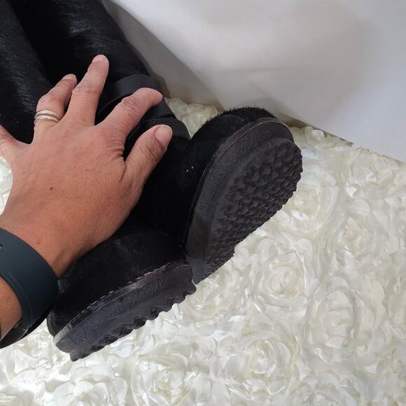 Oscar Sport Black Calf/Pony Hair Winter Snow Boot, Size 37 =6 - Picture 8 of 11